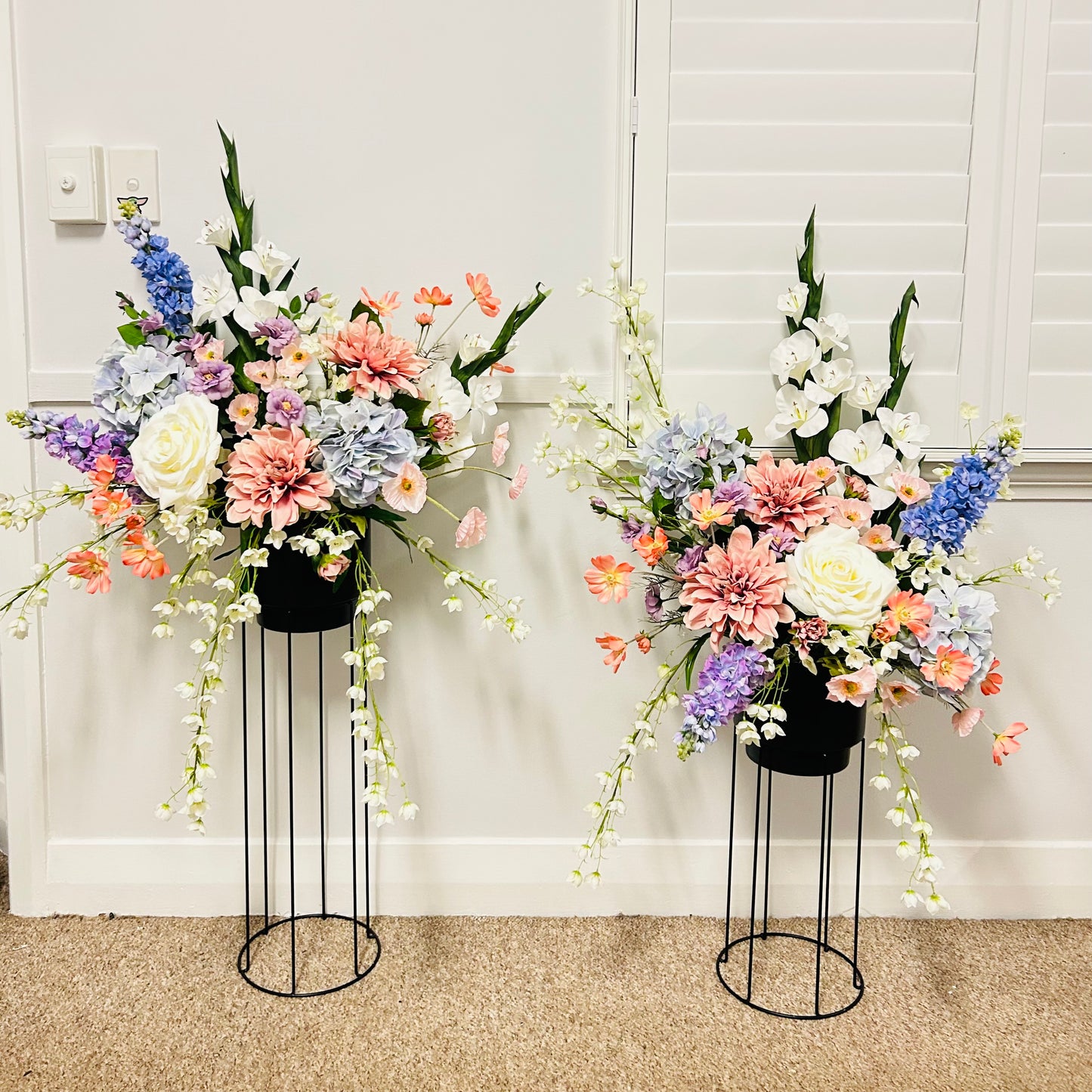 Extra Large Silk Flower Arrangements on Stand
