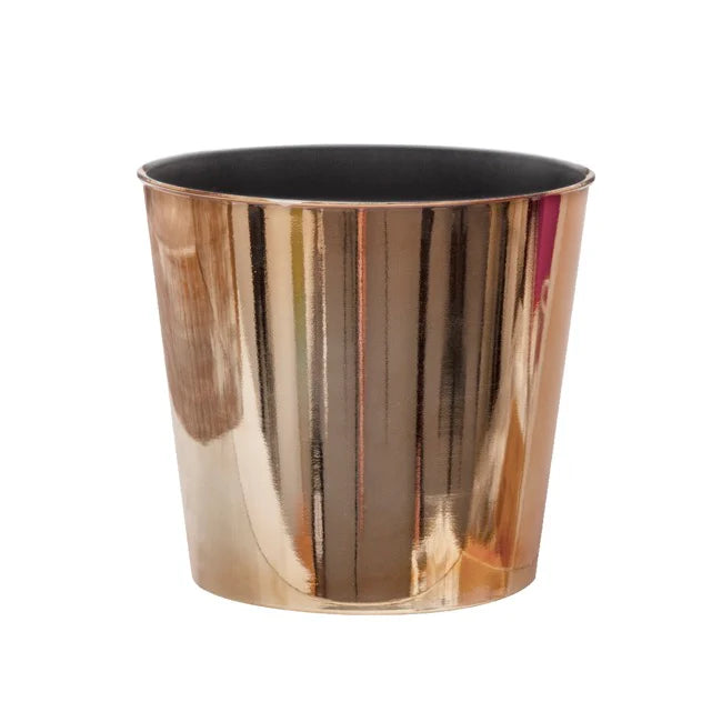 Flora Chrome Pot Round - Rose Gold