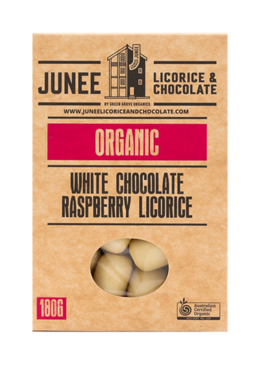 Junee White Chocolate Raspberry Licorice