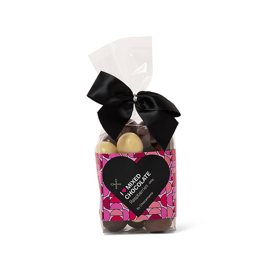 Chocamama Mixed Raspberries Pink Pattern Bag 200g