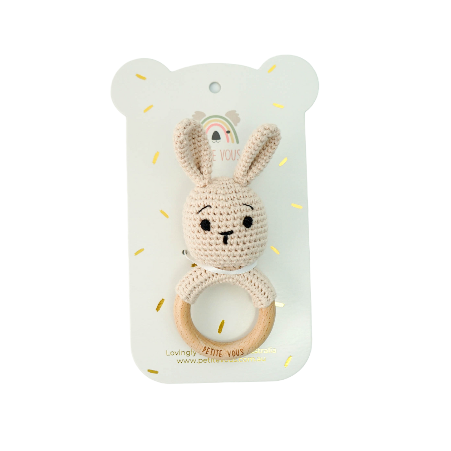 Crochet Ring Rattle - Brodie Bunny