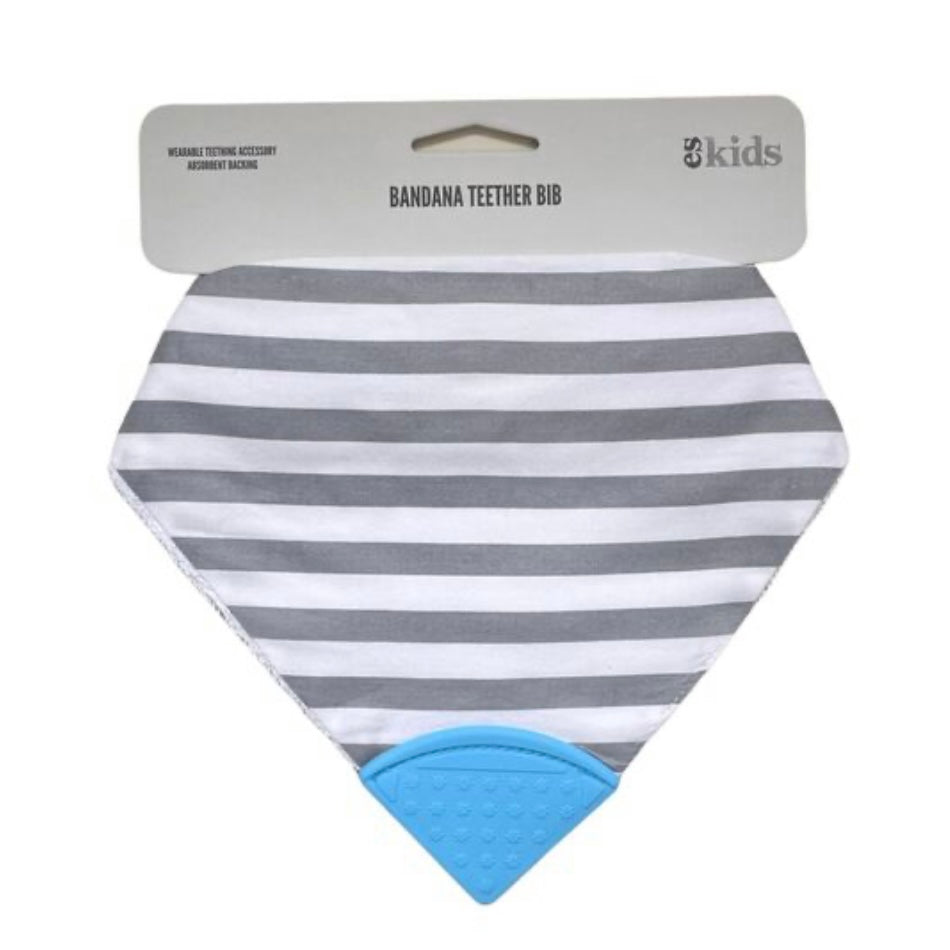 Bandana Teether Bib - Green/Blue/Pink