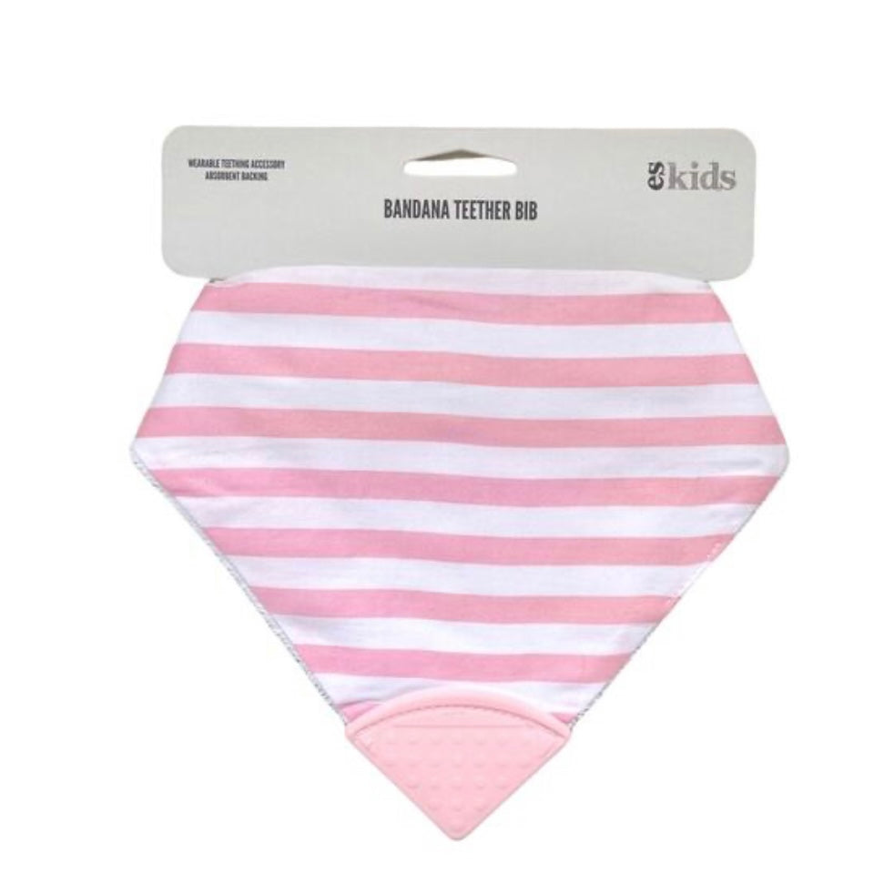 Bandana Teether Bib - Green/Blue/Pink