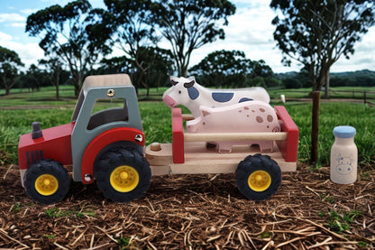Wooden Tractors with Farm Animals