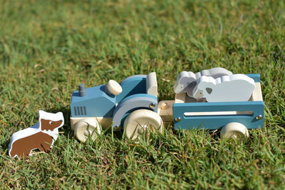 Wooden Tractors with Farm Animals