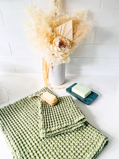 Mama and Tochter 100% Organic Cotton Rustic Waffle Tea/Hand Towel