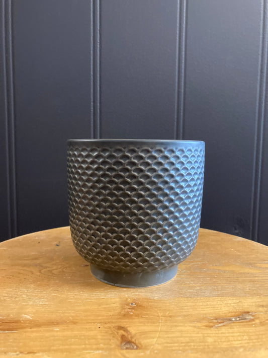 Small Pot - Black Scale Pattern