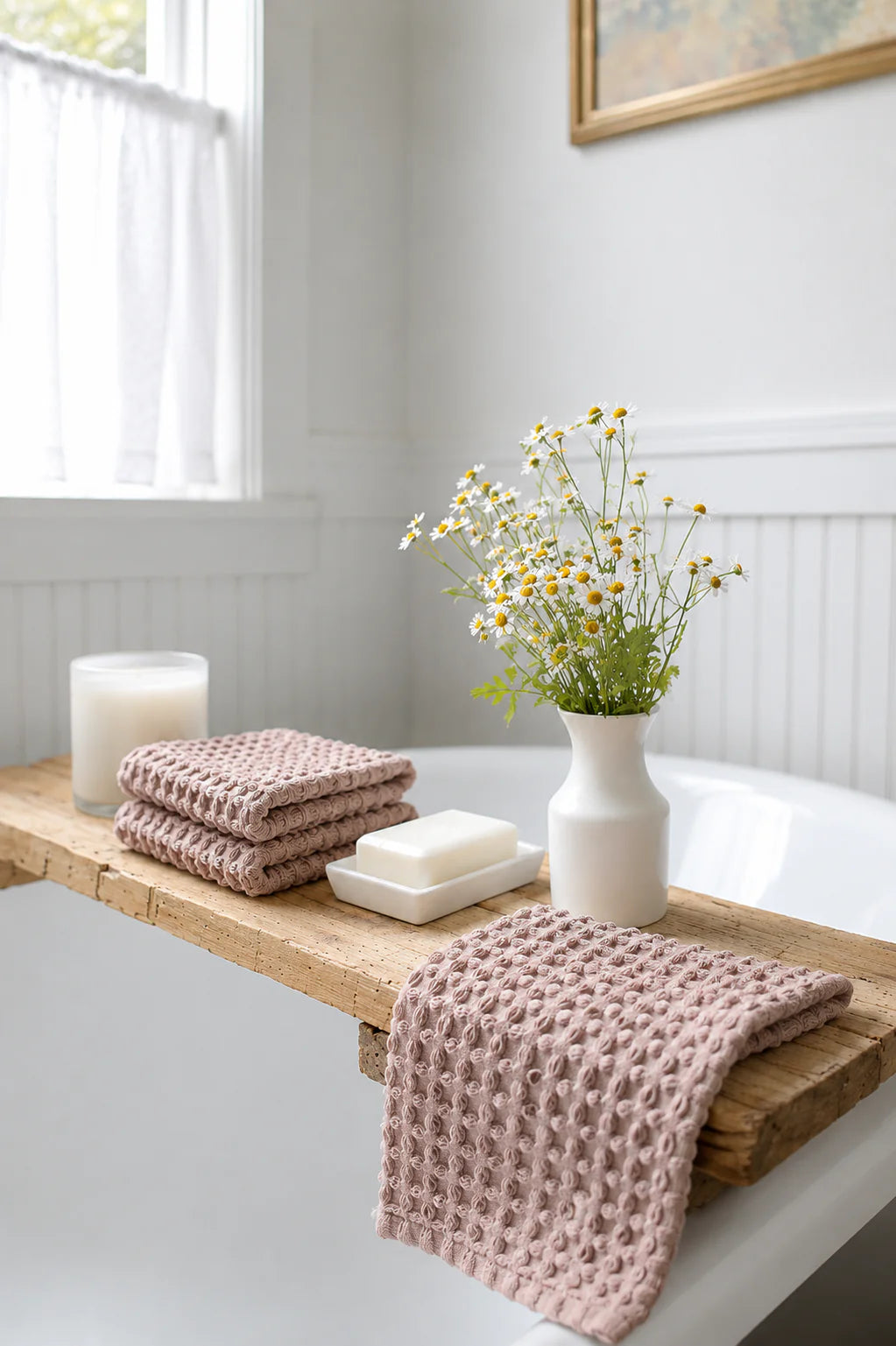 Mama and Tochter 100% Organic Cotton Rustic Waffle Face Cloth