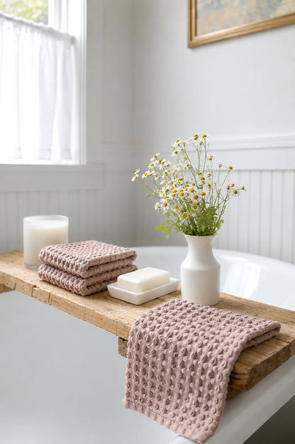 Mama and Tochter 100% Organic Cotton Rustic Waffle Face Cloth