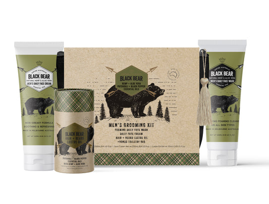 'Black Bear' Hemp & Aloe Vera Men's Grooming Set