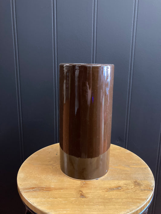 Ceramic Cylinder Pot Glossy Brown