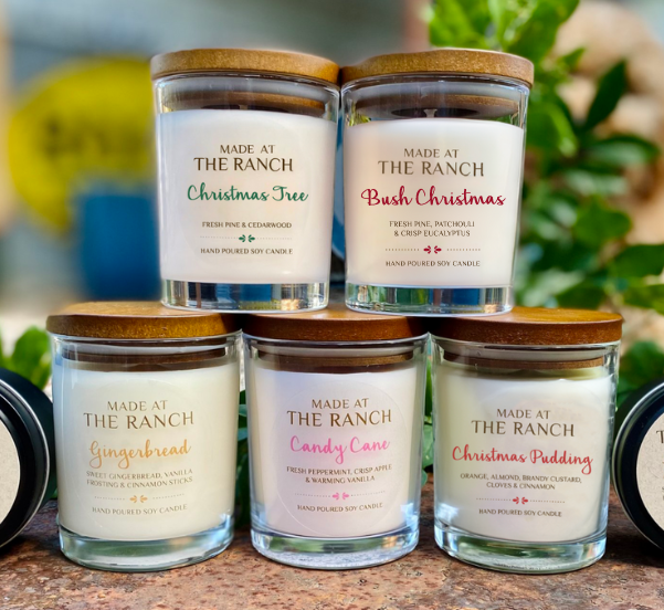 "Christmas" Made At The Ranch Candles - Medium Jar