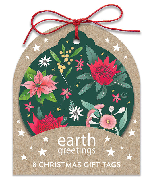 Christmas Gift Tags (Set of 8) - Festive Floral