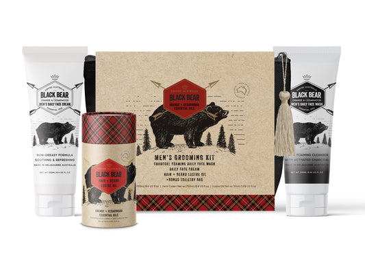 'Black Bear' Orange & Cedarwood Men's Grooming Set
