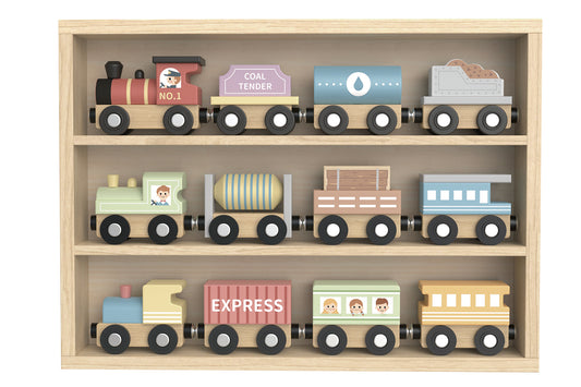 FOREST FRIENDS WOODEN TRAIN & CARRIAGE SET