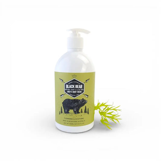 'Black Bear' Hemp & Aloe Vera Body Wash 500ml