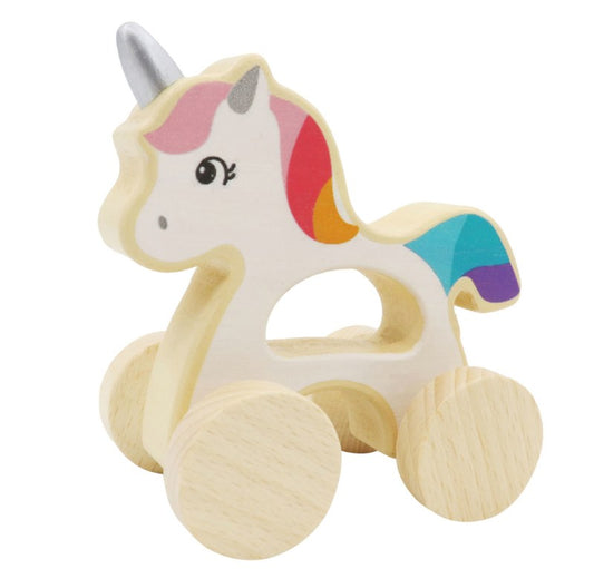 Wooden Unicorn Push Toy