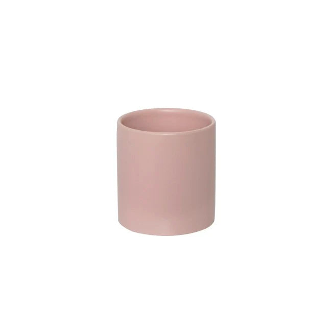 Ceramic Cylinder Pot Satin Matte Soft Pink