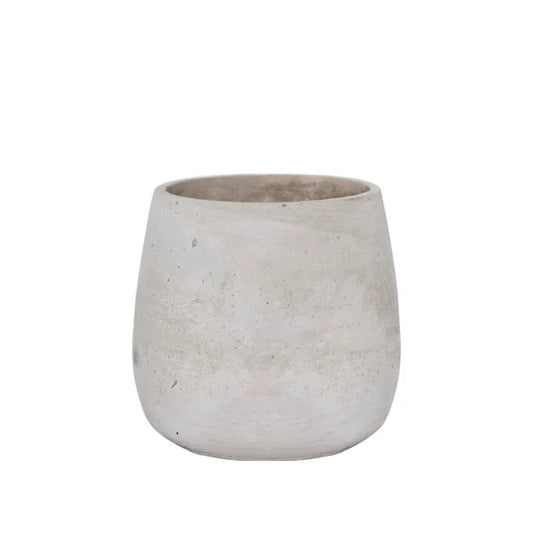 Cement Floral Egg Cup Round Pot Grey