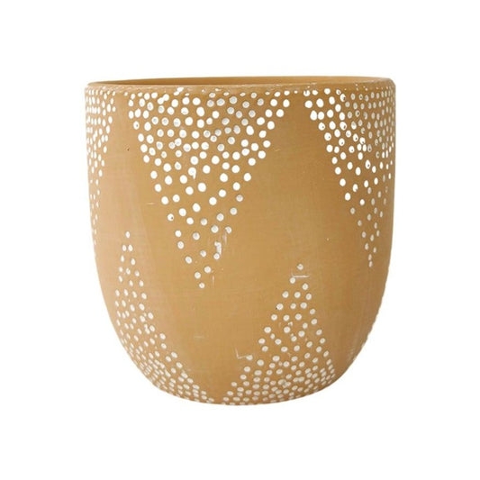 Small Pot - Concrete Pot with with White Spotted Design