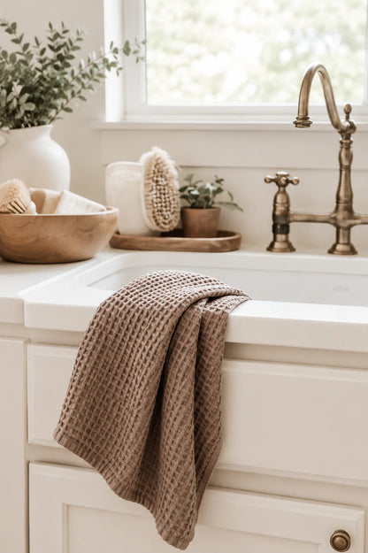 Mama and Tochter 100% Organic Cotton Rustic Waffle Tea/Hand Towel