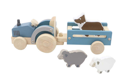 Wooden Tractors with Farm Animals