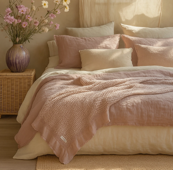 Mama and Tochter Organic Cotton Bamboo Waffle Throw Blanket - 150cm x 200cm