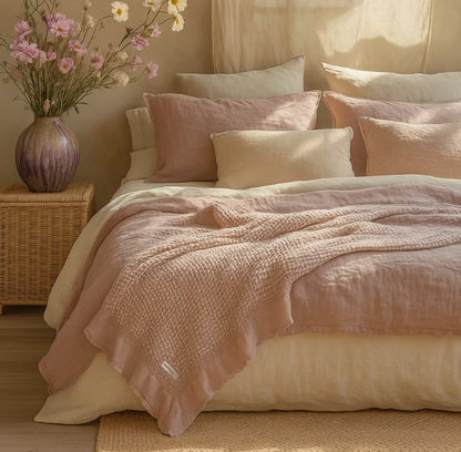 Mama and Tochter Organic Cotton Bamboo Waffle Throw Blanket - 150cm x 200cm