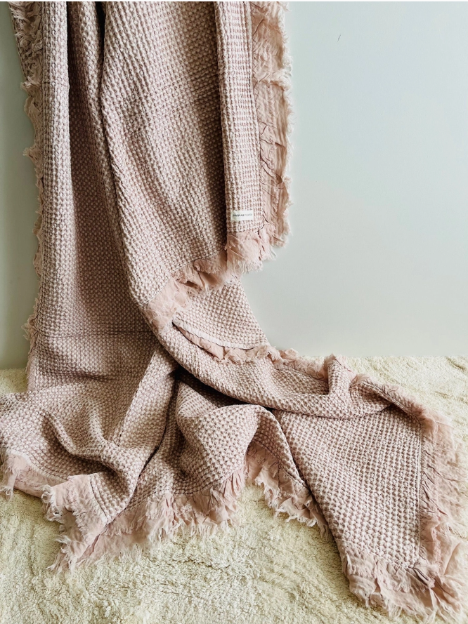 Mama and Tochter Organic Cotton Bamboo Waffle Throw Blanket - 150cm x 200cm