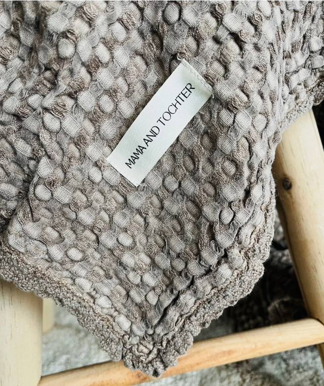 Mama and Tochter Organic Cotton Bamboo Waffle Throw Blanket - 150cm x 200cm