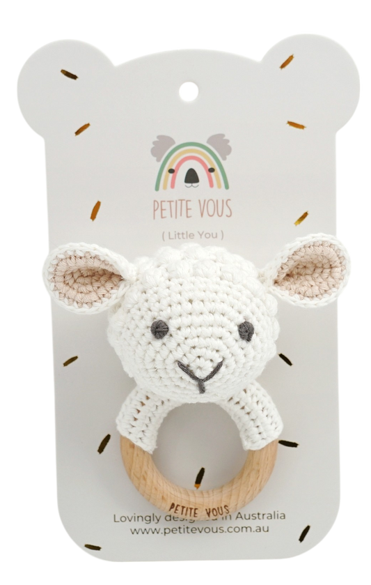Crochet Ring Rattle - Lulu Lamb