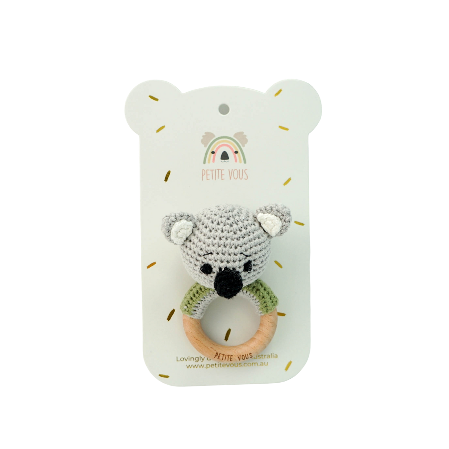 Crochet Ring Rattle - Ozzie the Koala