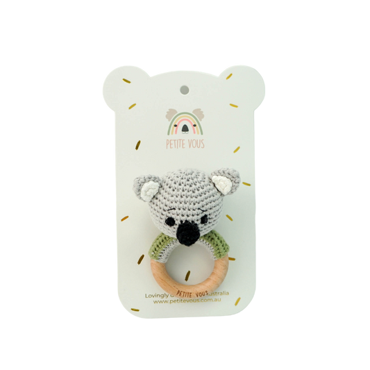 Crochet Ring Rattle - Ozzie the Koala