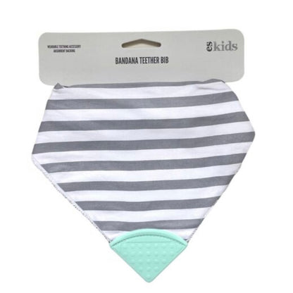 Bandana Teether Bib - Green/Blue/Pink