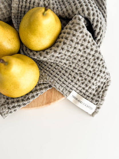 Mama and Tochter 100% Organic Cotton Rustic Waffle Tea/Hand Towel
